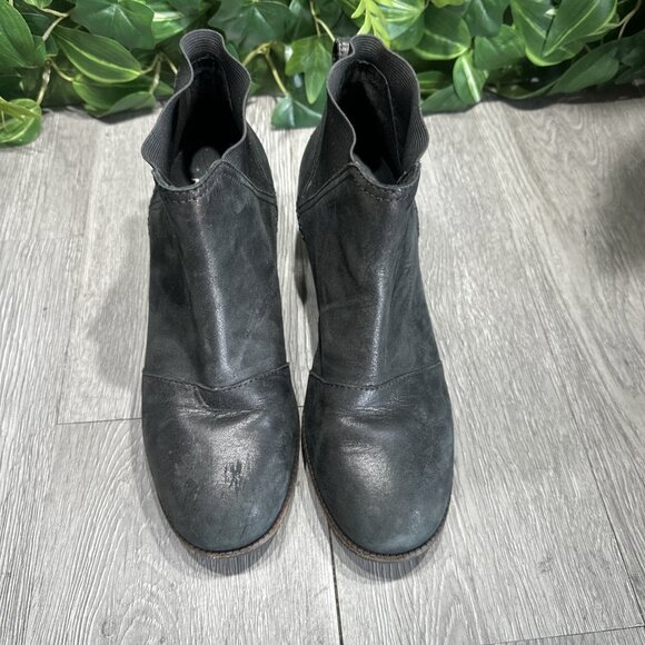 Sorel Cate Chelsea NL3712-010 Women's Black Leather Pull-on Ankle Bootie 7 - Picture 2 of 9